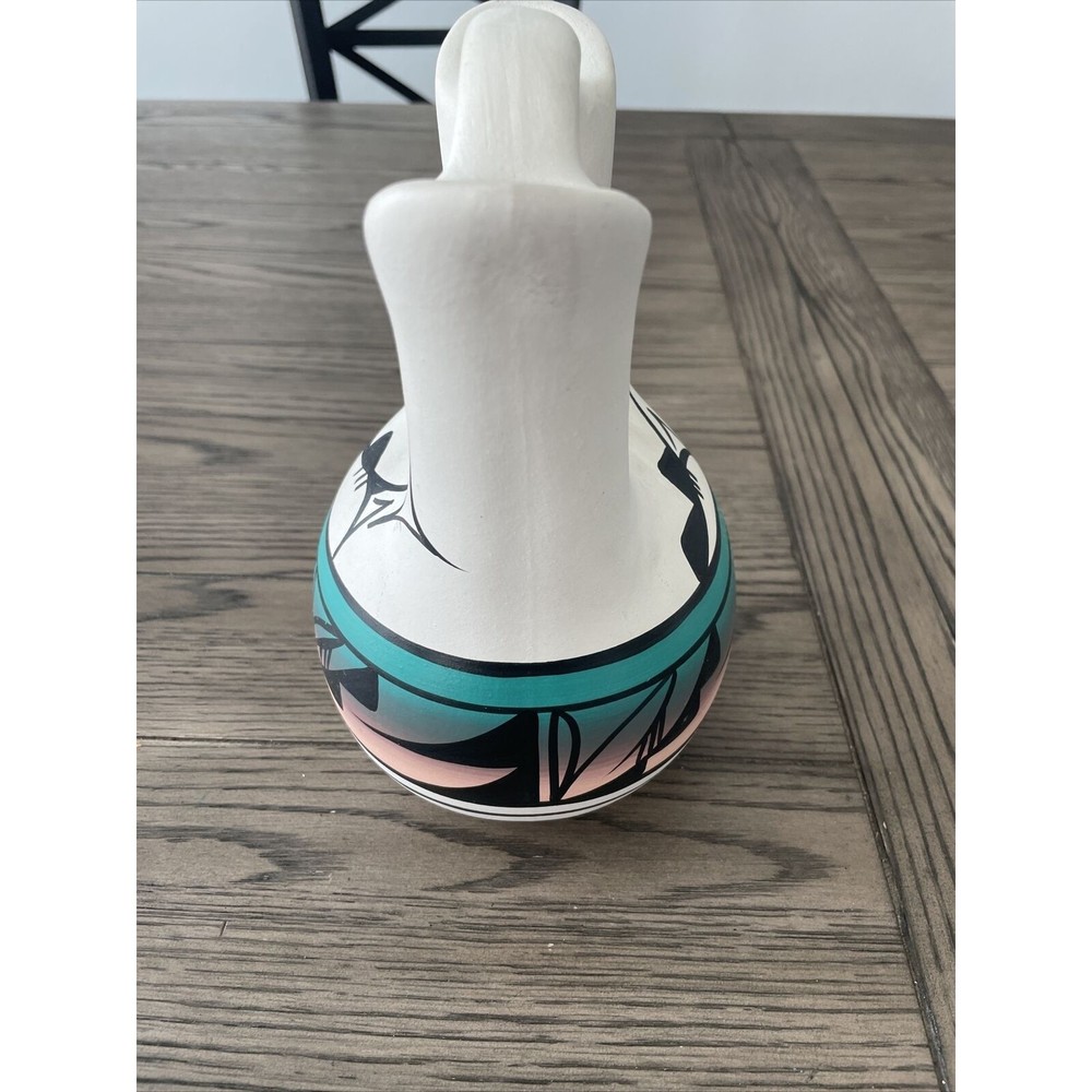 RARE Native American Wedding Vase Signed EL Dinć CEDAR MESA POTTERY - Picture 7 of 11